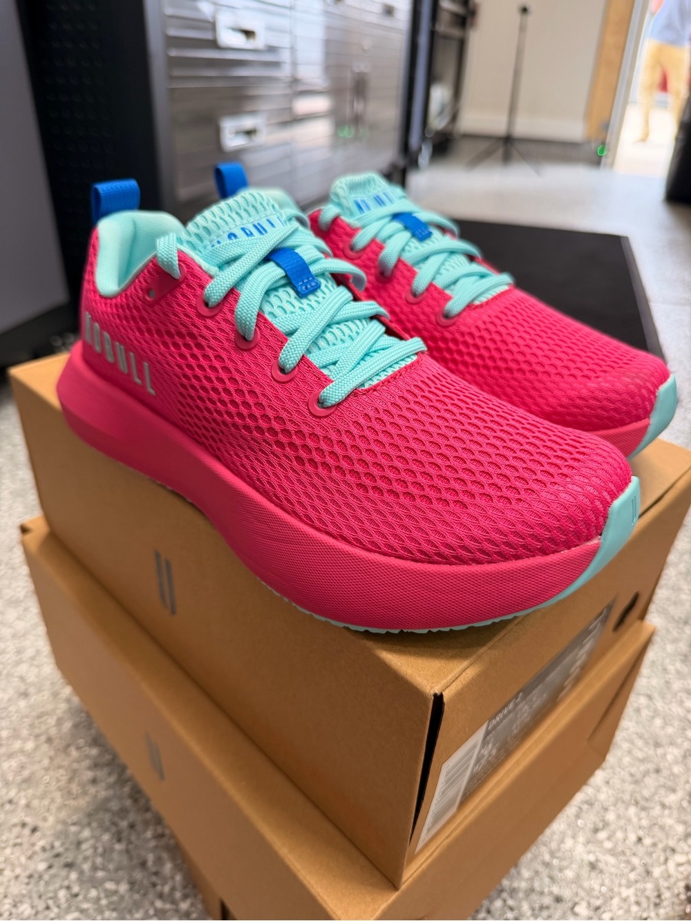 NEW!! NOBULL Women’s DRIVE 2 Pink and Aqua Mesh Running Sneakers